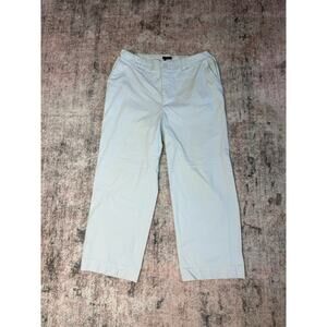 Gap Pants Womens 6 White Wide Leg Chino Crop Casual City Work Light Blue Spring